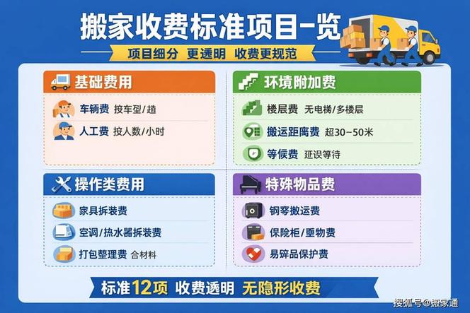 西安搬家公司收费标准一览表图标