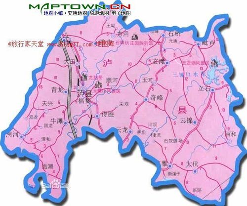 泸县乡镇分布图缩略图