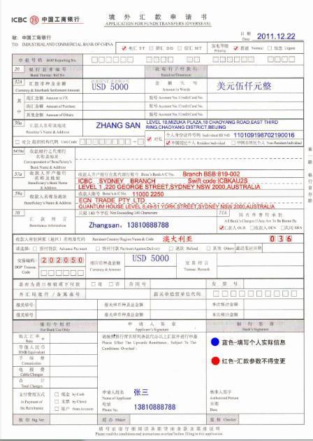 国外个人向国内个人汇款
