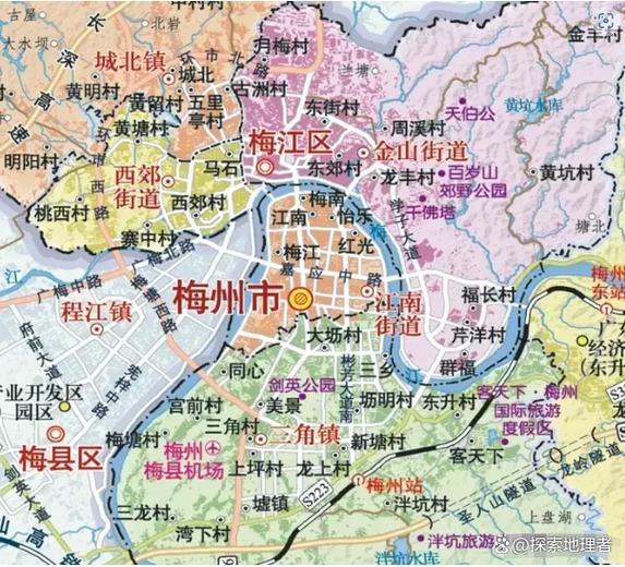 梅州梅县地图全图缩略图