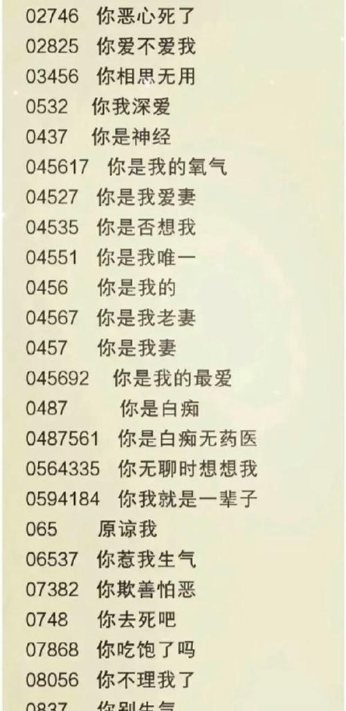手机4位数字密码大全缩略图