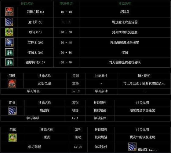 天堂1法师技能详解