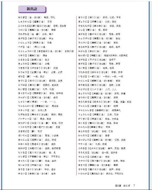 日语必背3500词汇表缩略图