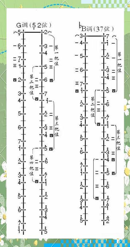 二胡定调定弦对照表缩略图