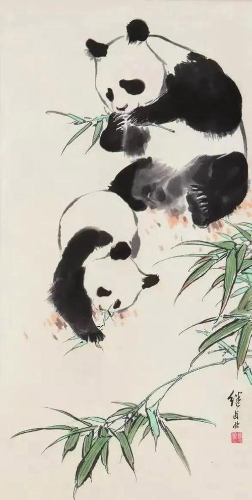 熊猫国画水墨画图片缩略图