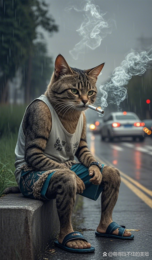 伤感猫叼烟头图片缩略图