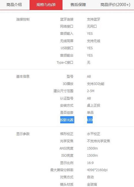 投影仪看什么参数最重要