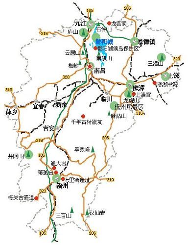 江西旅游景点地图缩略图