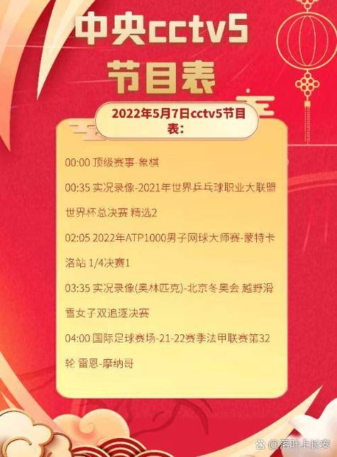 CCTV5今日节目单缩略图