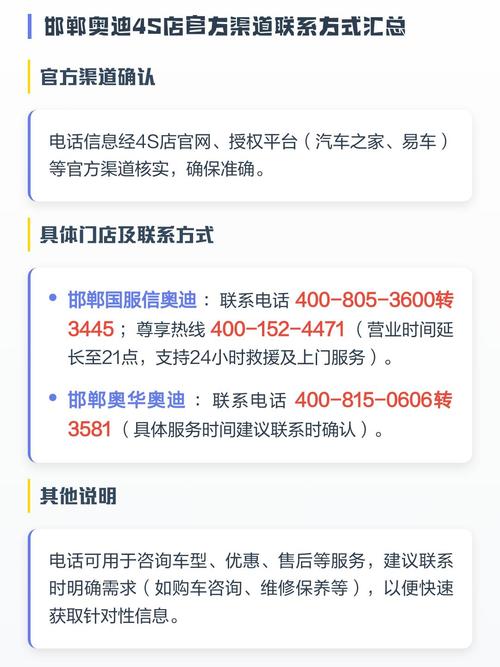 邯郸奥迪4s店电话缩略图
