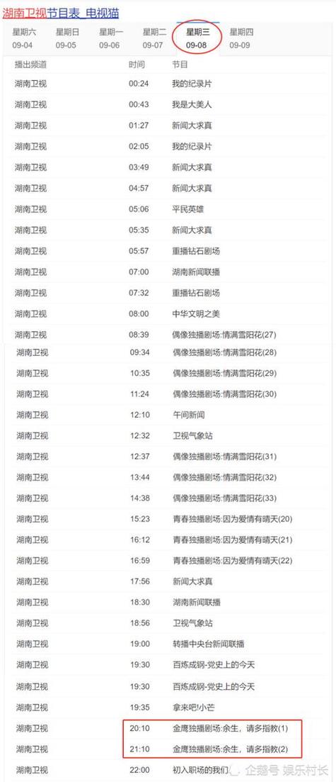 电视台节目表今日缩略图