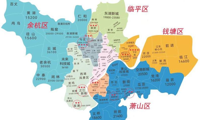 杭州市主城区地图图标