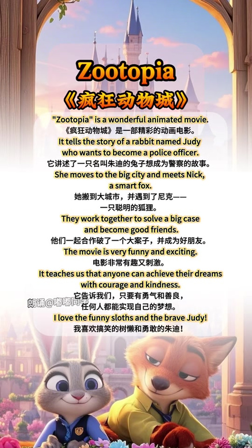 疯狂动物城经典语句摘抄英文缩略图