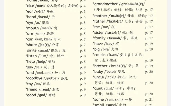 人教版英语三年级上册单词表缩略图