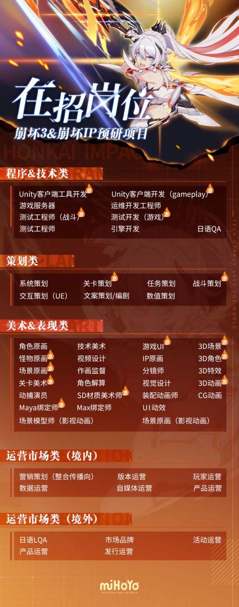 米哈游2026招聘职位