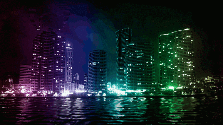 城市的夜晚霓虹灯璀璨歌词缩略图