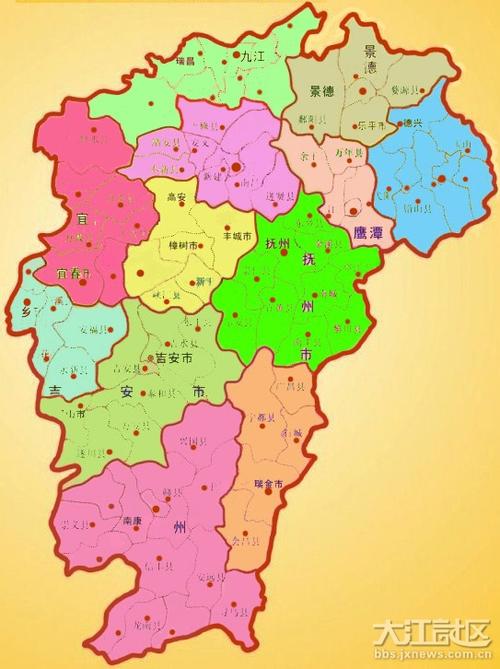 江西地图全图可放大缩略图