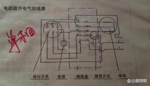 220v电葫芦4线怎么接图标