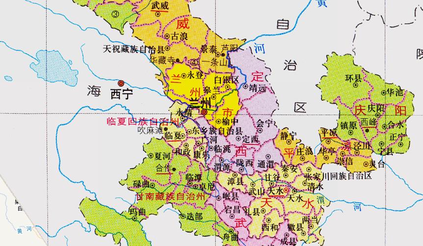 甘肃省地图缩略图