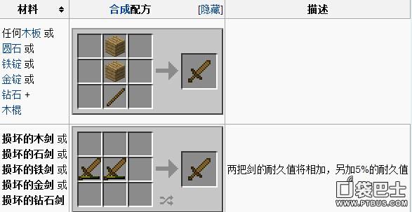我的世界剑怎么合成?缩略图