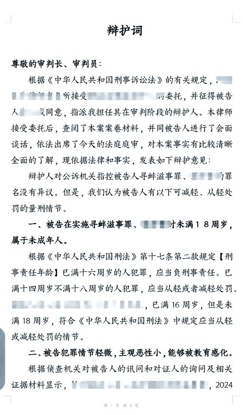 认罪认罚从轻辩护词