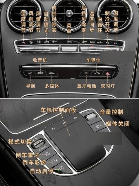 奔驰C中控台按钮图解