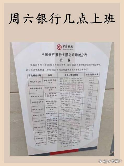 中国银行周六营业时间表缩略图
