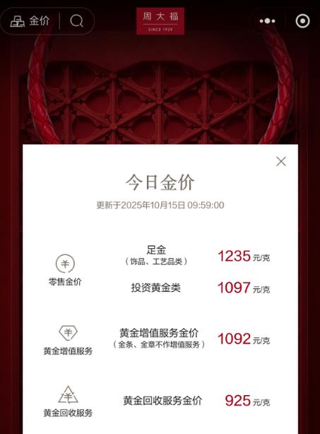 周大福金价今日多少一克游戏截图