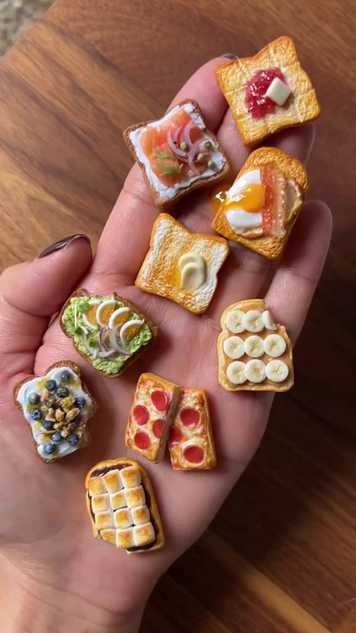 用粘土做迷你小食物摊位图标