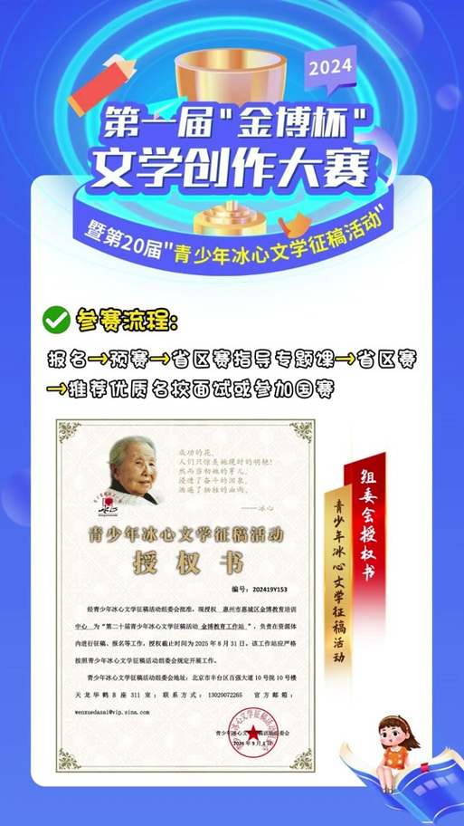 全国青少年冰心文学大赛含金量图标