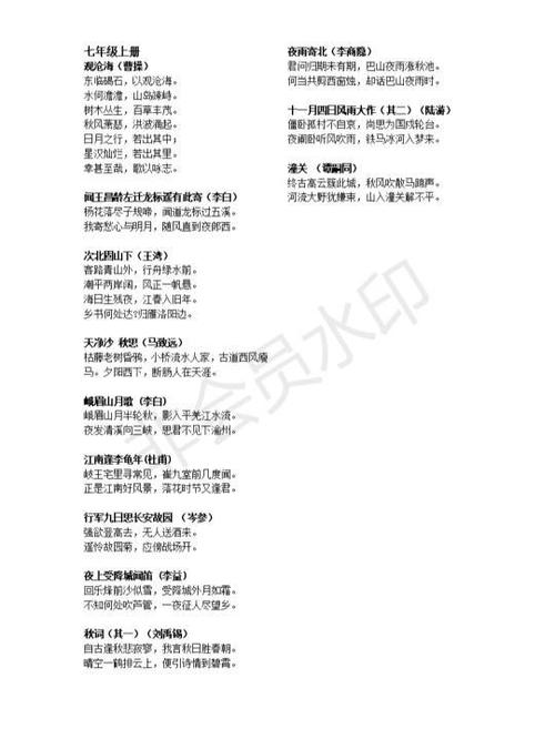 九年级下册古诗词全部缩略图