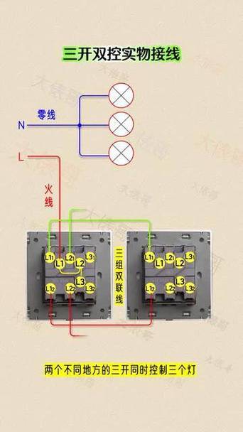 公牛三开双控开关接线图实物图缩略图