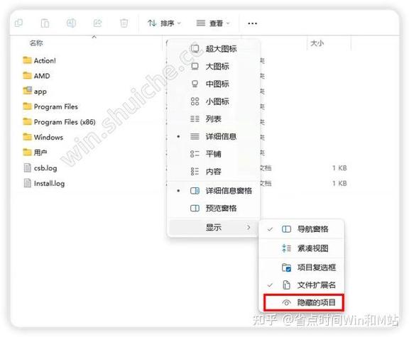如何查看文件夹中的隐藏文件图标