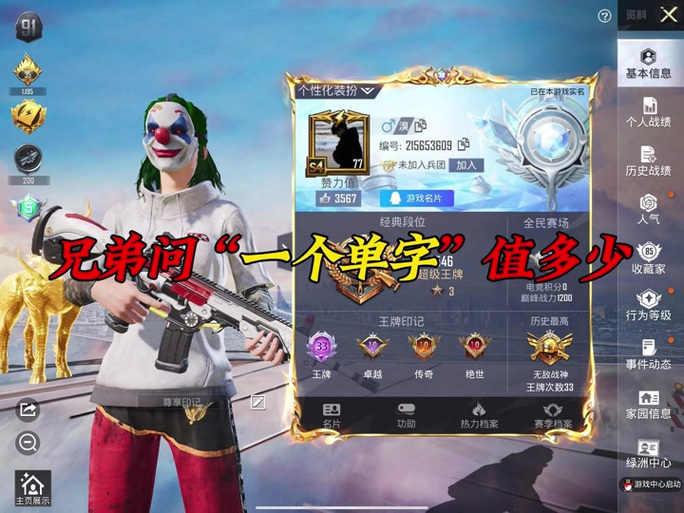 和平精英未被占用的单字ID游戏截图