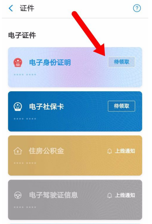 支付宝电子证件删除图标