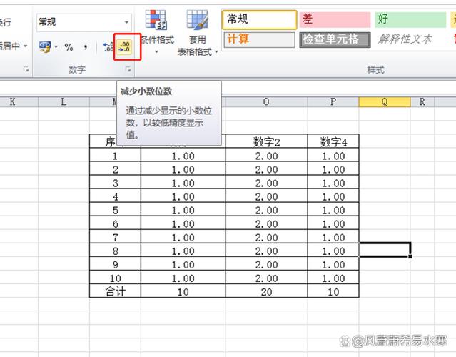 excel保留小数点后一位图标