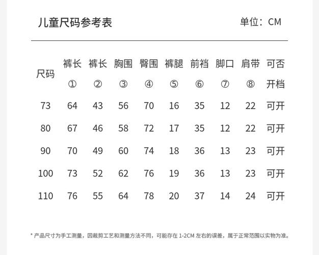 一岁宝宝棉裤不同品牌裁剪尺寸对比