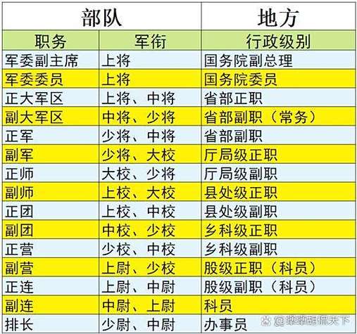 军衔岗位等级怎么填写