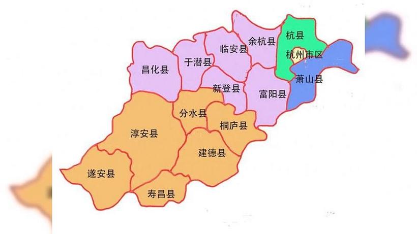 杭州市行政区划图缩略图