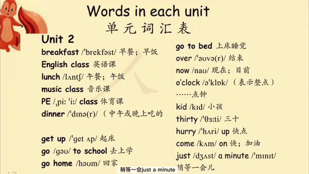 四年级下英语第二单元单词缩略图