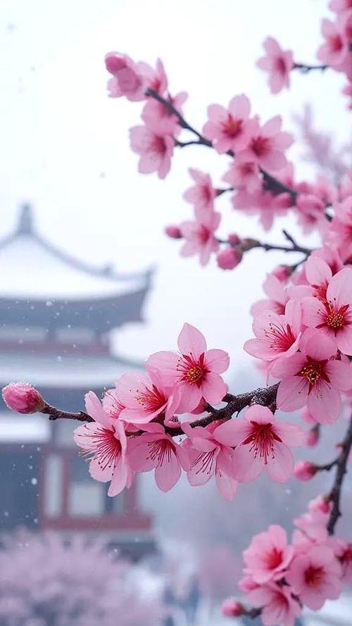 梅花迎雪傲相视频素材缩略图
