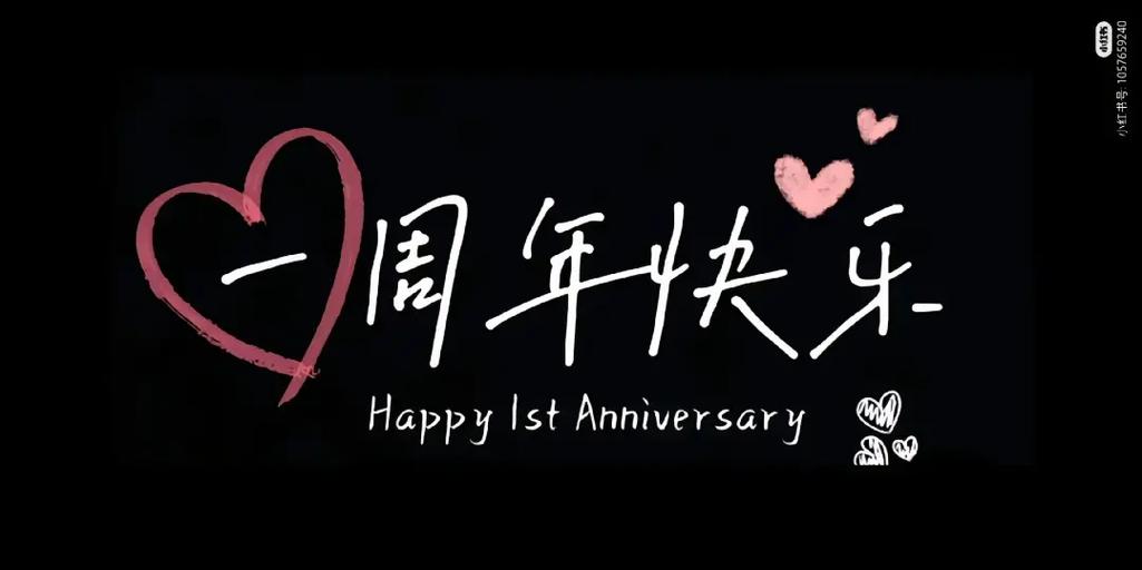 1周年纪念日英文图标