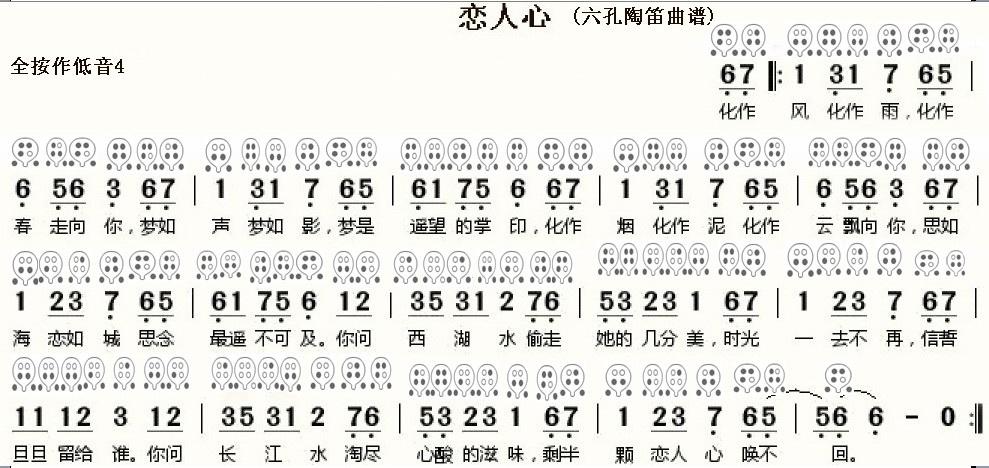 恋人心简谱