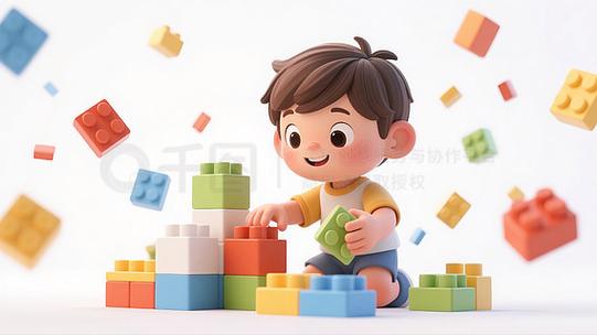 喜欢玩乐高的男孩缩略图