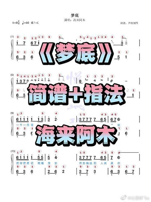 钢琴曲《梦底》曲谱帶指法