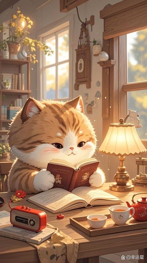 猫咪阅读图标