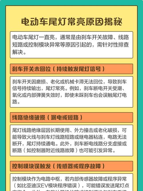 电动车尾灯一直亮是何原因缩略图