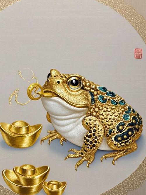金蟾抱财图图标