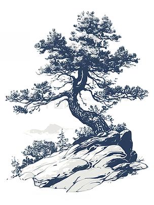 松柏手绘图片