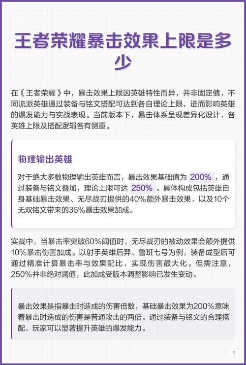 王者荣耀暴击上限数值上限缩略图